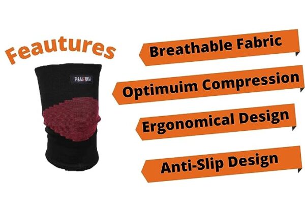 PANFIKH Knee support for men and women, Knee Compression Sleeve Support for Women and Men for Hiking, Sports, Fitness, Gym Workout, Knee Pain - Image 3